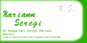 mariann seregi business card